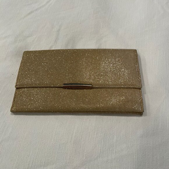 Gold Sparkle Clutch Purse with Chain - Picture 2 of 8